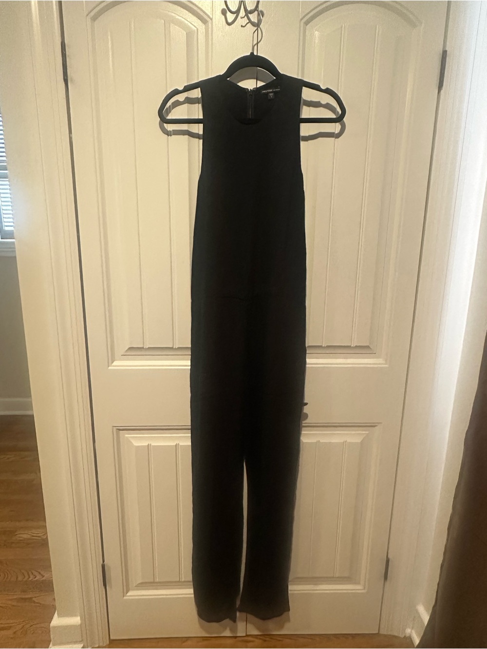 James Perse Black Sleeveless High-Neck Wide-Leg Jumpsuit